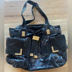 Michael Kors Black Snakeskin Shoulder Purse